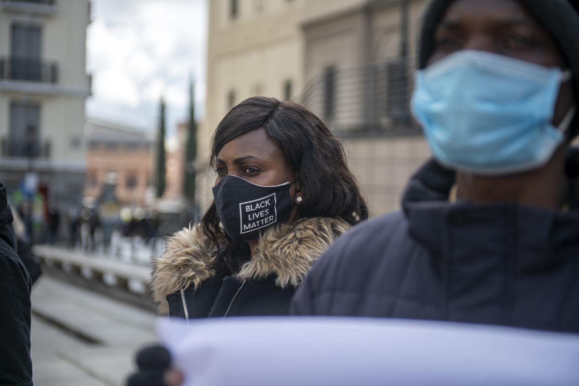 Manifestación en Madrid en el séptimo aniversario de la masacre de la playa del Tarajal.  - 1